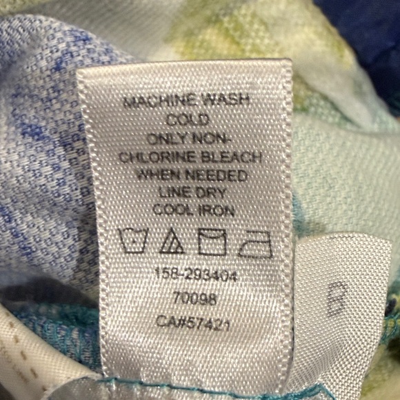 LOFT High Waist Floral Blue and Yellow Shorts - Picture 5 of 8